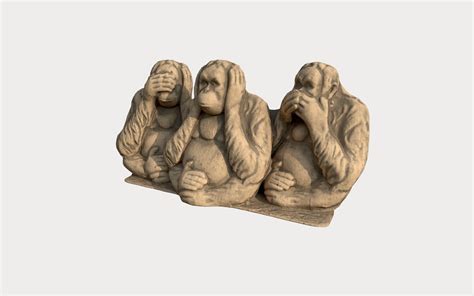 3D Three Monkey Statue | CGTrader