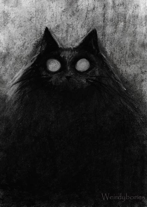 ArtStation - Bright eyes - Creepy cat art