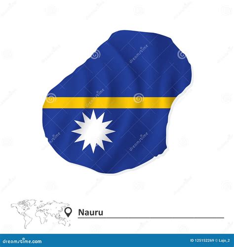 Map of Nauru with flag stock vector. Illustration of graphical - 125152269