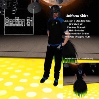 Second Life Marketplace - Section 31 Science Uniform T Shirt Mens