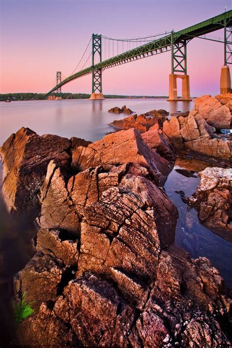 Sunrise at the Mount Hope Bridge | Rhode island history, Wonders of the world, Rhode island