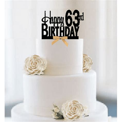 Item#063CTGR - Happy 63rd Birthday Elegant Cake Decoration Topper with ...