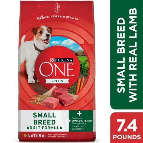 Purina ONE Natural Small Breed Dry Dog Food, +Plus Lamb & Rice Formula, 7.4 lb. Bag - Walmart ...