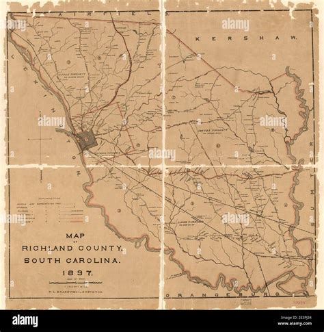 Map of Richland County, South Carolina Stock Photo - Alamy