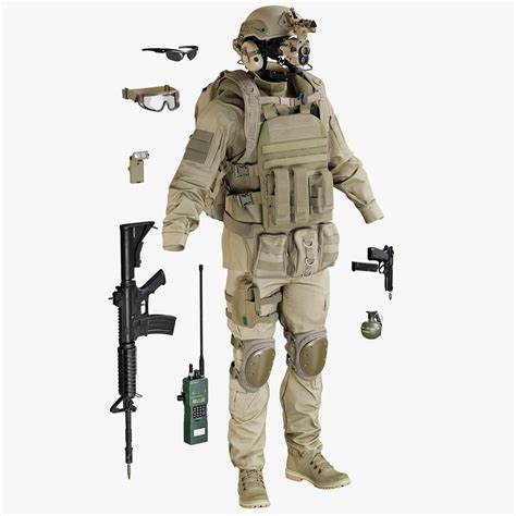 3D realistic uniform desert equipment model - TurboSquid 1450379