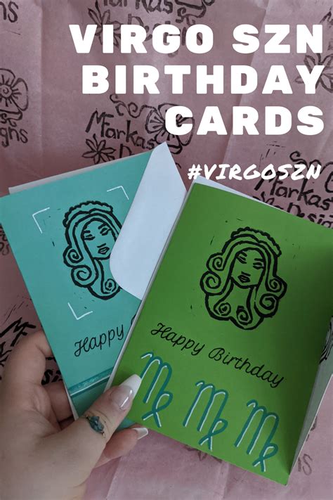 Hand drawn Virgo birthday cards by MFarkas Designs. The madien is a ...