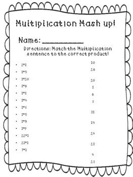 FREEBIE! Multiplication Mash Up 2 Times Tables by TeachLoveInclude