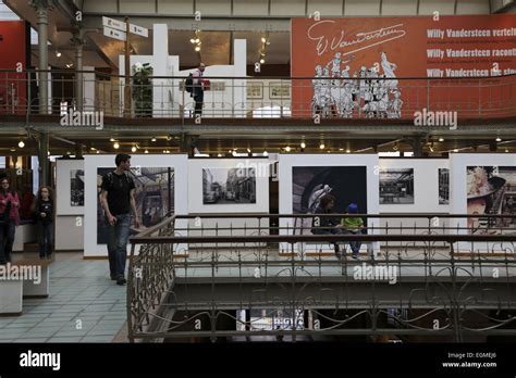 Visitors in exhibition hall of Belgian comic strip center, Brussels, Belgium Stock Photo - Alamy