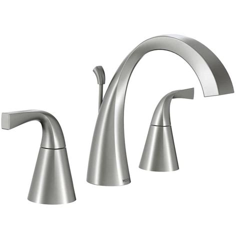 Shop Moen Oxby Spot Resist Brushed Nickel 2-Handle Widespread Bathroom ...