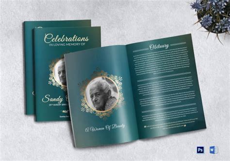 2 Sizes Included Booklet Memorial Folder Intensity Templates Design ...