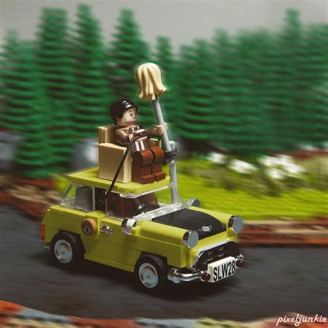 Mr. Bean driving on top of his Beanmobile. . . . (Tags) #lego #mini #minicooper #classicmini ...