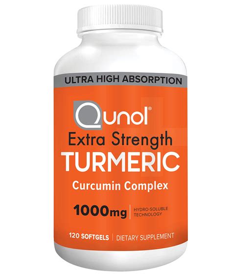 Turmeric Curcumin Softgels, Qunol with Ultra High Absorption 1000mg ...