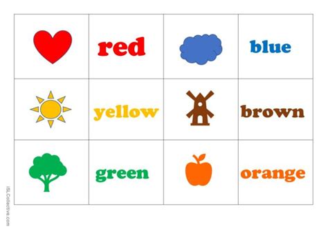 Colours memory game vocabulary flash…: English ESL worksheets pdf & doc