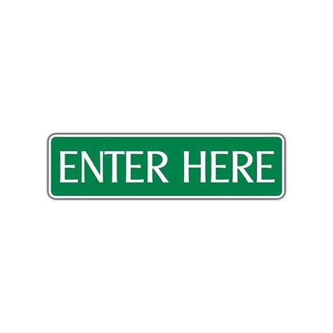 Enter Here Aluminum Metal Street Sign Garage Door Shop Bar Business Wall Decor 4x13.5 - Walmart.com