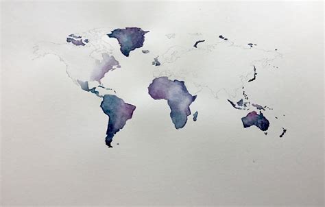 World Map Original Painting - Etsy