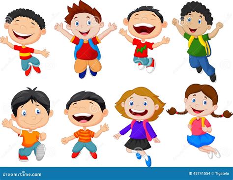 Happy kids cartoon stock vector. Image of celebrate, happy - 45741554