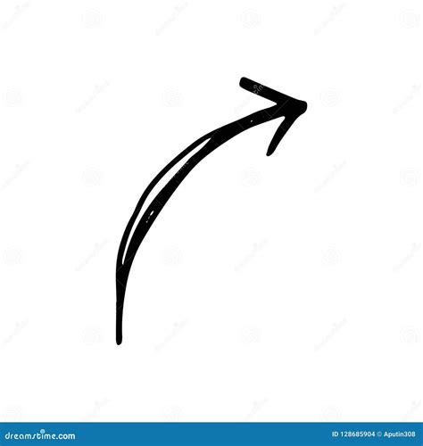 Arrow Icon. Sketch Isolated Object Stock Vector - Illustration of direction, forward: 128685904