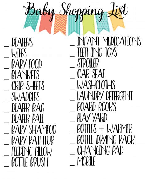 Baby Essentials Checklist - Sunny Sweet Days