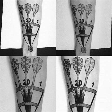 40 Dart Tattoos For Men - Dartboard Design Ideas