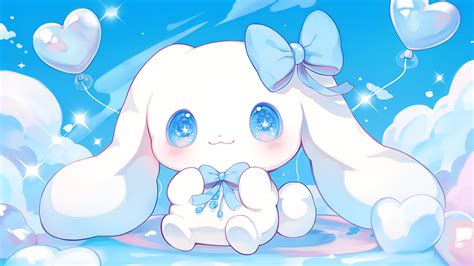 Sanrio Cute Cinnamoroll Blue Desktop Wallpaper - Sanrio Wallpaper