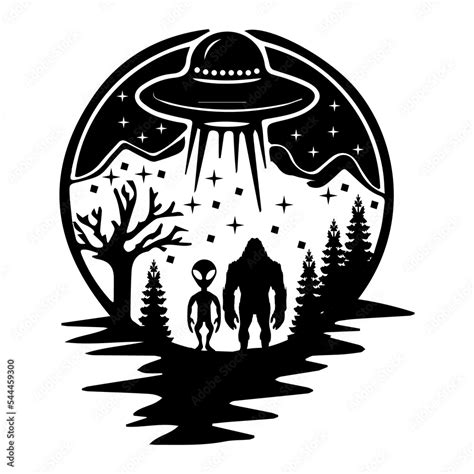 Alien under the moon Svg, Alien Svg, Big Foot svg, UFO Svg, Bigfoot and ...