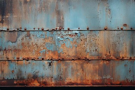 Premium Photo | A metal wall with rust on it