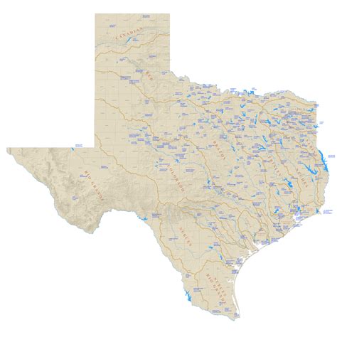 Map Of Texas Lakes – Map VectorCampus Map