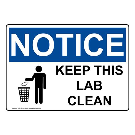 OSHA Keep This Lab Clean Sign With Symbol ONE-32174