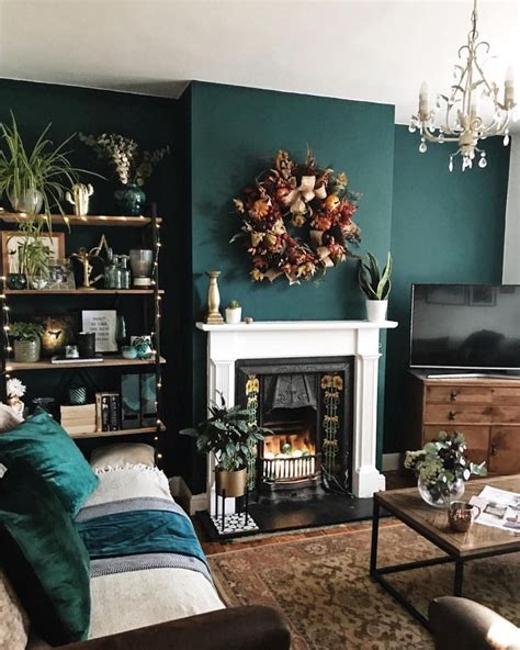 Blue jade valspar | Dark green living room, Dark living rooms, Living ...
