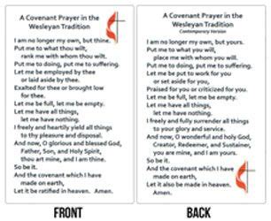 Wesley Covenant Prayer Printable