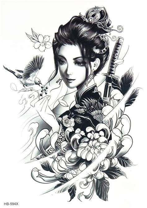 Female Samurai Warrior Tattoos