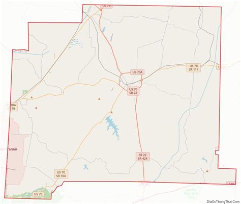 Map of Carroll County, Tennessee - Thong Thai Real