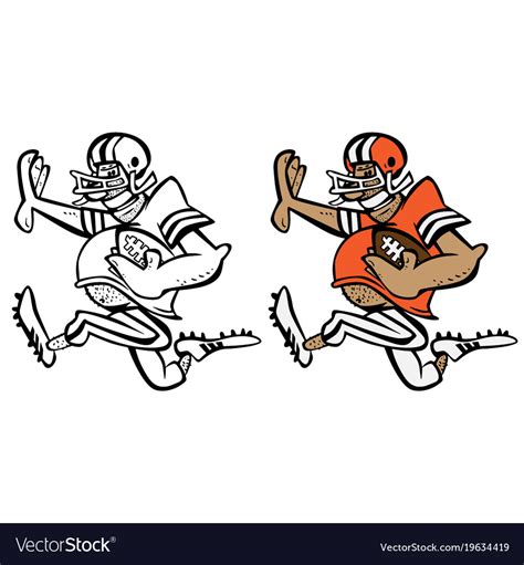 Funny football player cartoon Royalty Free Vector Image