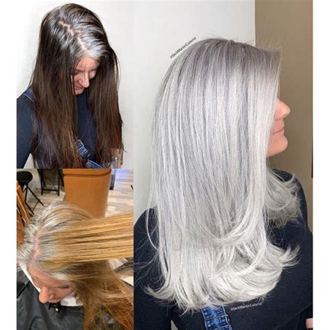 How To Transition Box Dye Color To All-Over Gray Or Silver