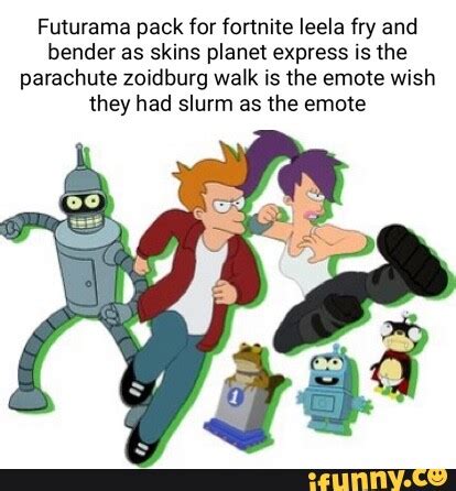 Futurama pack for fortnite leela fry and bender as skins planet express ...