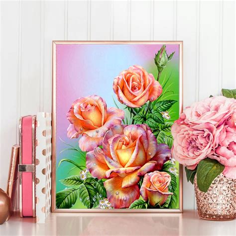 Beautiful Colored Roses | Floral Diamond Painting Kit | Full Round/Squ– Diamond Paintings Store