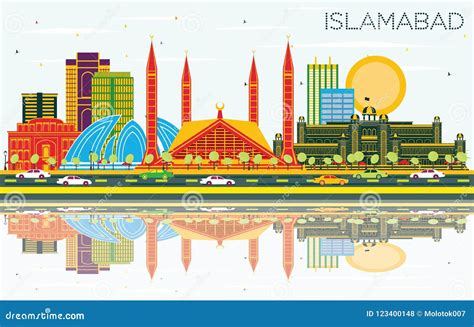 Islamabad Pakistan City Skyline with Color Buildings, Blue Sky a Stock Vector - Illustration of ...