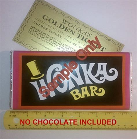 Buy 7 oz sized Willy Wonka Chocolate Bar wrapper with Golden Ticket ...