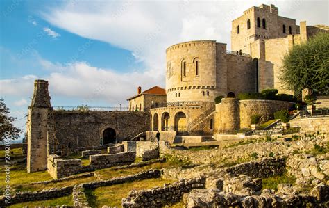 Castle Kruje, Kruje Albania, Skanderbeg Museum, Albania, Europe Stock ...