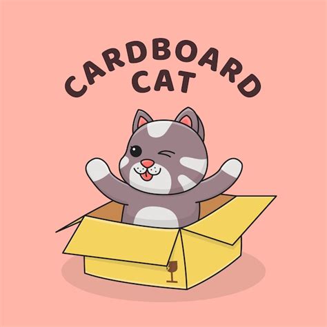 Premium Vector | Cute cat inside cardboard box