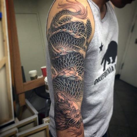 100 Dragon Sleeve Tattoo Designs For Men - Fire Breathing Ink Ideas ...