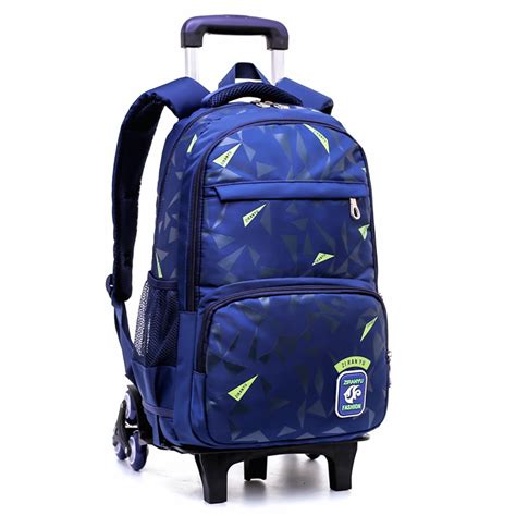 2/6 Wheel School Backpack Trolley Rolling Children Boy Girl Student ...