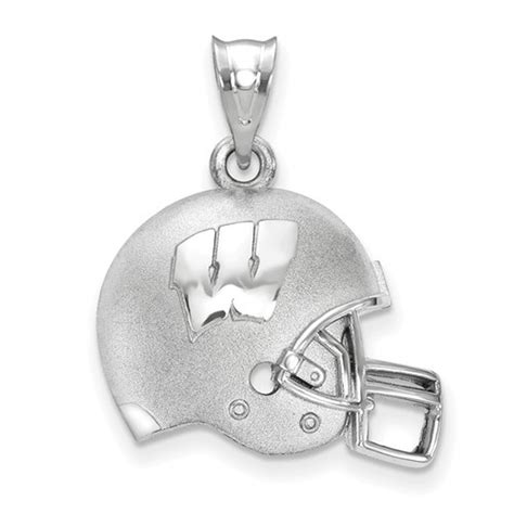 Wisconsin Badgers Sterling Silver 3D Football Helmet Pendant