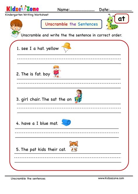 at word family Unscramble word worksheet - KidzeZone