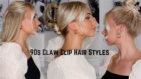 EASY CLAW CLIP HAIRSTYLES// 90s, French Twist - YouTube