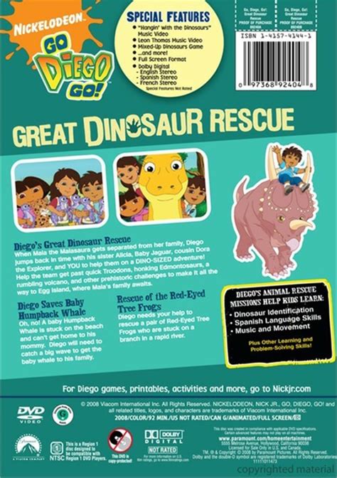 Go Diego Go!: The Great Dinosaur Rescue (DVD 2005) | DVD Empire