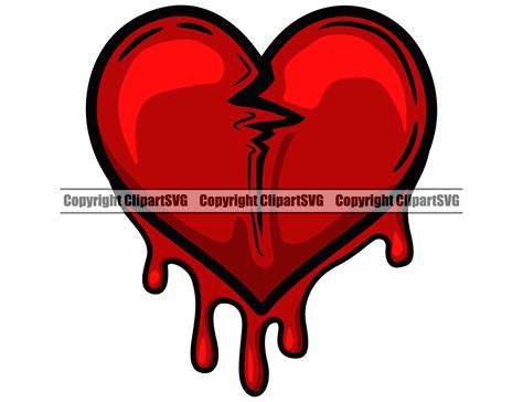 Bloody Broken Heart Drawings