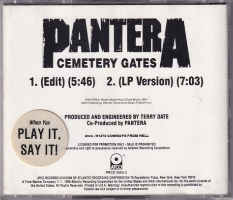 Pantera - Cemetery Gates - Encyclopaedia Metallum: The Metal Archives