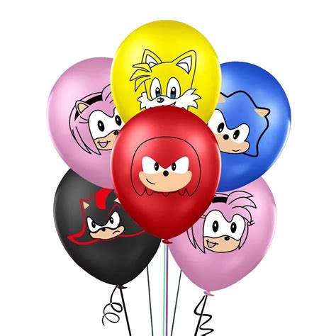 Sonic Birthday Party Balloons, 6pc Pack – Party Mania USA