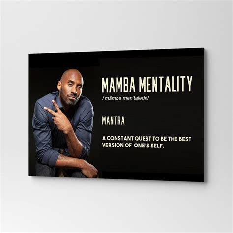 Kobe Bryant Mamba Mentality Mantra Quote Wall Art Mamba | Etsy